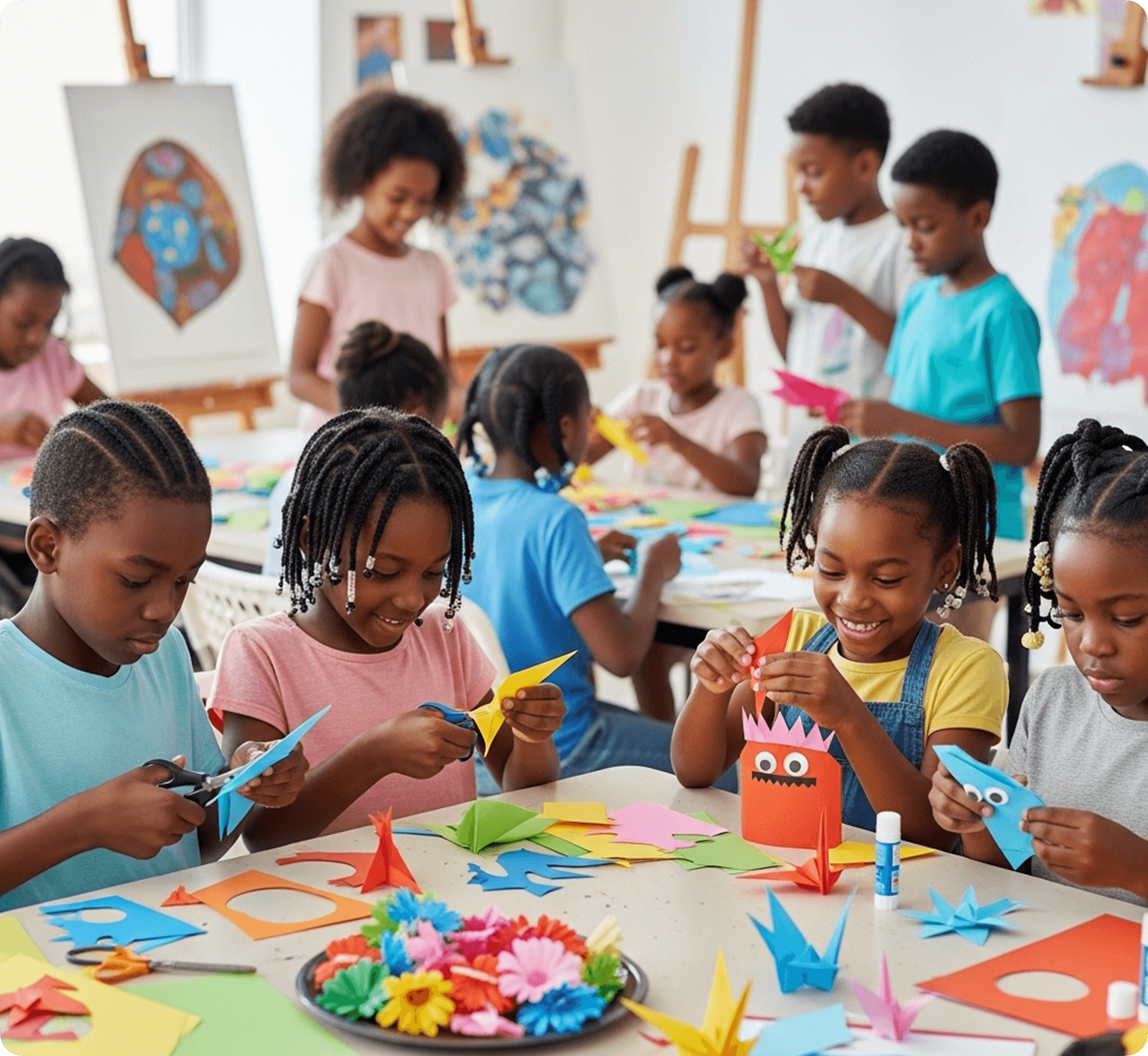 Children doing arts and crafts