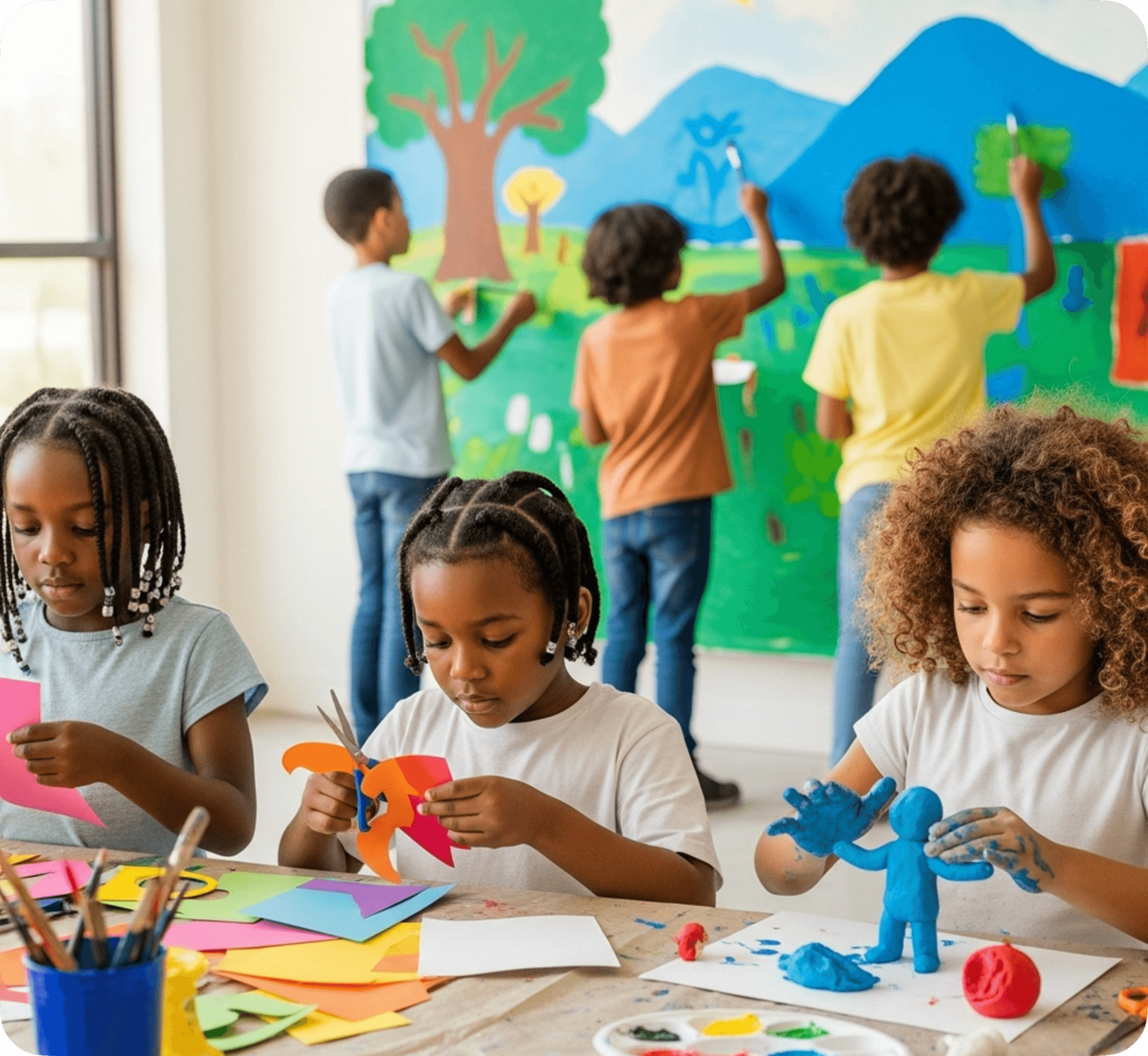Children doing discovery activities