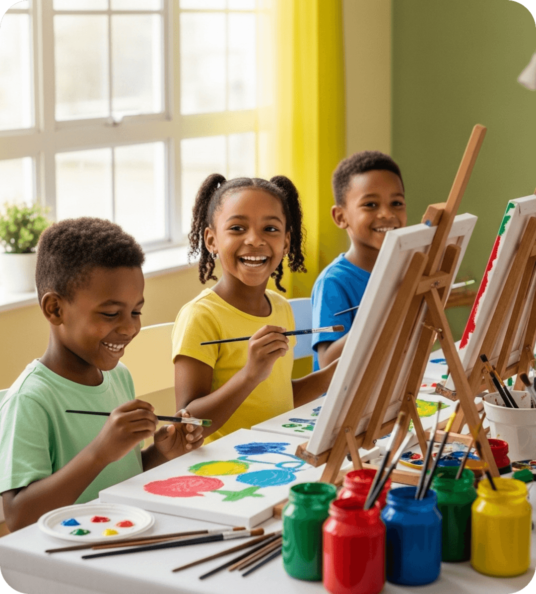 Children learning and playing