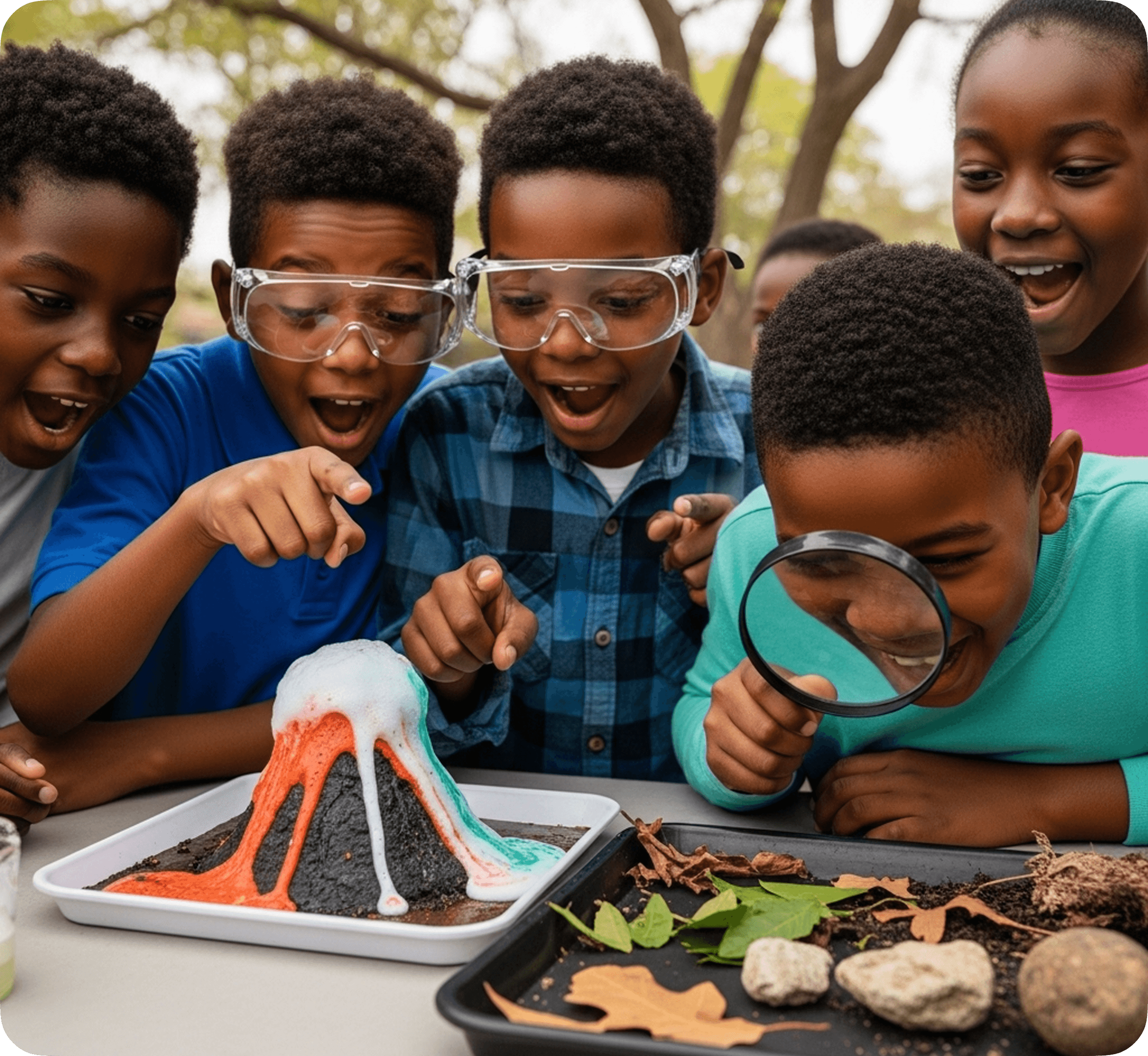 Children doing science experiments